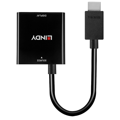 Lindy HDMI to VGA Converter. Cable length: 0.1 m, Connector 1: HDMI Type A (Standard), Connector 2: VGA (D-Sub). Certifica