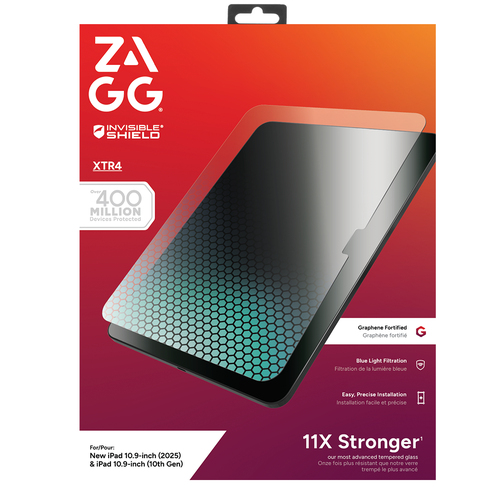 ZAGG Glass XTR4 Tempered Glass, Graphene Screen Protector for Apple iPad (10th Generation) - For 27.9 cm (11"), 27.7 cm (1