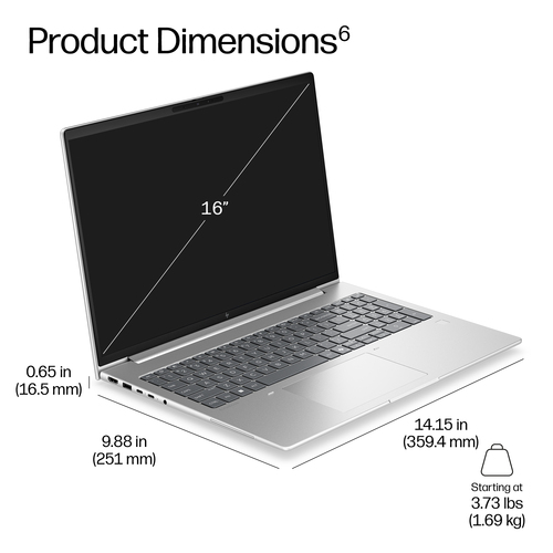 HP EliteBook 6 G2i 40.6 cm (16") Notebook - WUXGA - Intel Core 5 Series 3 320 - 16 GB - 512 GB SSD - Smart Card Reader - P