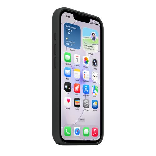 Apple Hülle Smartphone - Schwarz - Seidig, Softtouch - Kratzfest, Sturzsicher - Silikon, MicroFiber - Kann drahtlos gelade