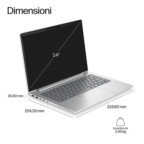 HP EliteBook 6 G2a 14 inch Notebook Next Gen AI PC Wolf Pro Security Edition. Tipo di prodotto: Computer portatile, Fattor