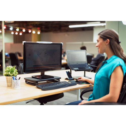 Kensington SmartFit K52786WW Height Adjustable Monitor Stand - Up to 61 cm (24") Screen Support - 36.29 kg Load Capacity -