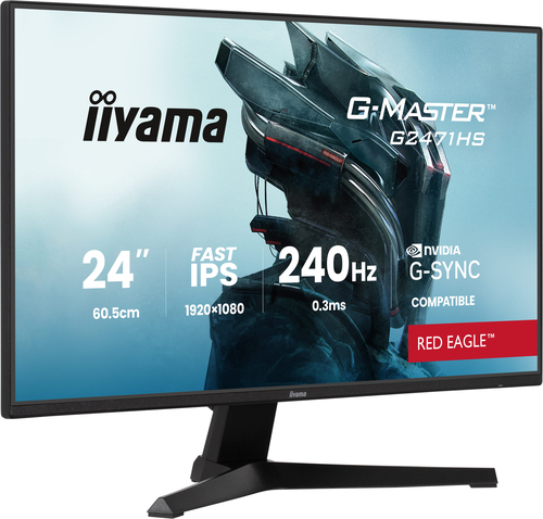 Moniteur de jeu LCD iiyama G-MASTER Red Eagle G2471HS-B1 24" Classe Full HD - 16:9 - Noir mat - 60,5 cm (23,8") Viewable -