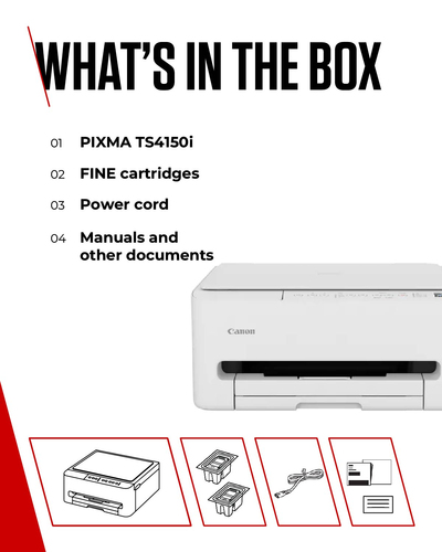 Canon PIXMA TS4150i Wired & Wireless Inkjet Multifunction Printer - Colour - Copier/Printer/Scanner - 1200 x 1200 dpi Prin