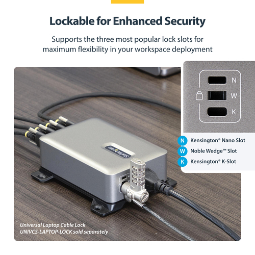 StarTech.com 4-Port Multi-Device USB-C Charger, 240W Total, Single Port 140W EPR, Screw Locking Ports, Ideal for Boardroom