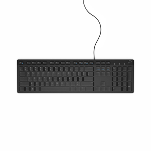 DELL Wired Keyboard - KB216 - German (QWERTZ) - Black. Keyboard form factor: Full-size (100%). Keyboard style: Straight. C