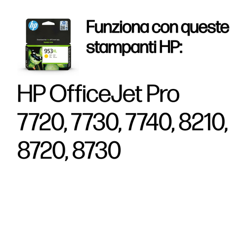 INK CARTRIDGE NO 953XL YELLOW STAMPANTI COMPATIBILI: OFFICEJET 8702/ 7720/  7730/ 7740/ 8210/ 8211/ 8218/ 8710/  8711/ 871