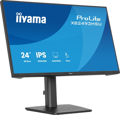 iiyama ProLite XB2493HSU-B1 24" Class Full HD LED Monitor - 16:9 - Matte Black - 60.5 cm (23.8") Viewable - In-plane Switc