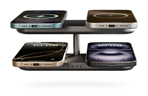 OtterBox Zens Quattro Pro 4, Interior, USB, Carregamento wireless, 1,5 m, Preto