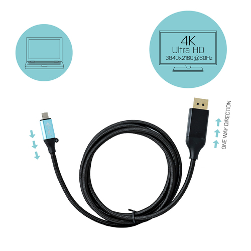 i-tec 1,50 m DisplayPort/Thunderbolt 3 AV-Kabel für Audio-/Video-Gerät, Notebook, Tablet, Smartphone, PC, MacBook, Monitor