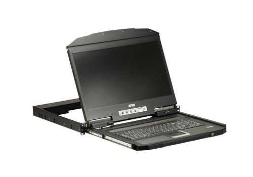 1U SHORT DEPTH USB VGA SINGLE RAIL LCD