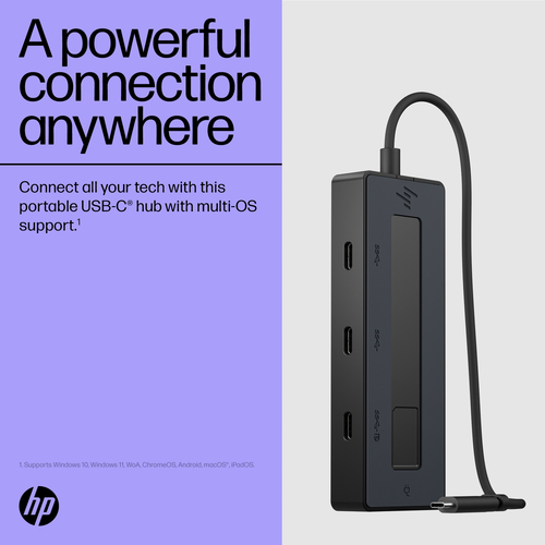 HP USB-Typ C Docking Station für Notebook - Tragbar - 4K - 3840 x 2160 - 4 x USB-Anschlüsse - 4 x USB Typ-C-Anschlüsse - U