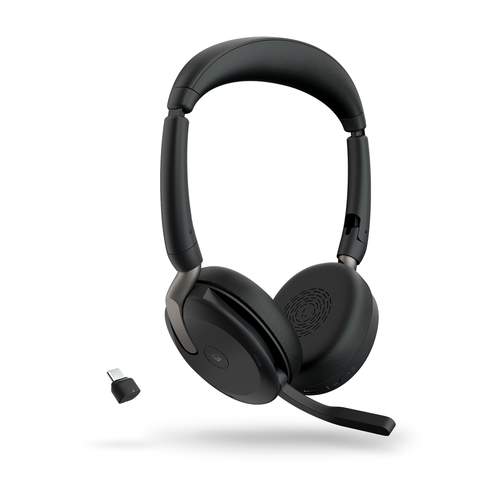 Jabra Evolve2 65 Flex Kabellos Auf den Ohren Stereo Headset - Binaural - Ohraufliegend - 20 Hz bis 20 kHz Frequenzgang - 3