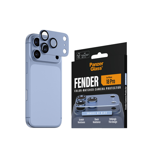 PanzerGlass Fender Camera Lens Protector - Blue - Glass, Aluminium