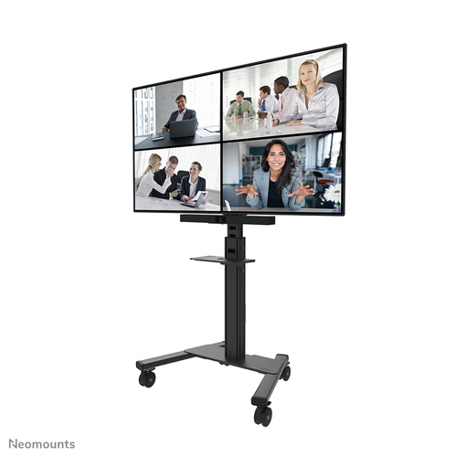 Neomounts Mounting Shelf for Video Bar, Multimedia Device, Display Screen - Black - Height Adjustable - 9 kg Load Capacity