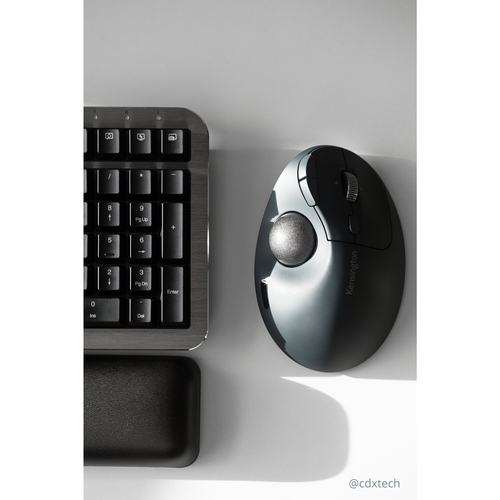 Kensington Pro Fit Ergo TB550 Trackball - Bluetooth/Radio-Frequenz - USB - Optisch - 7 Programmable Button(s) - 1 Pack - K