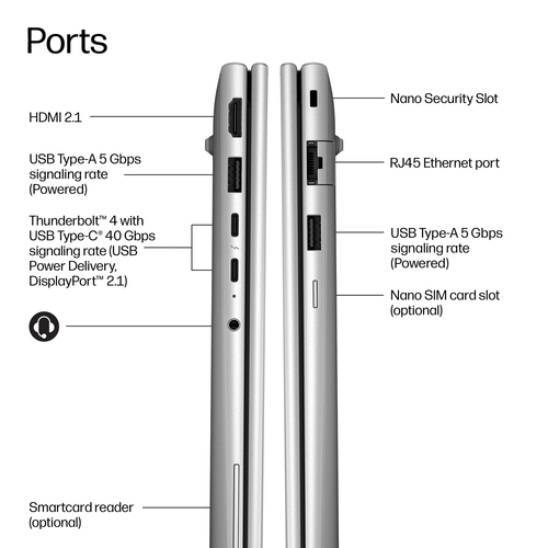 HP EliteBook 6 G2i Next Gen AI PC. Product type: Laptop, Form factor: Clamshell. Processor family: Intel Core Ultra 5, Pro
