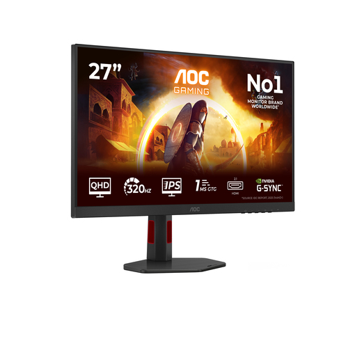 AOC Q27G4SRU 27" Aula WQHD Monitor LED para jogos - 16:9 - Preto - 68,6 cm (27") Viewable - Tecnologia IPS (In-plane switc