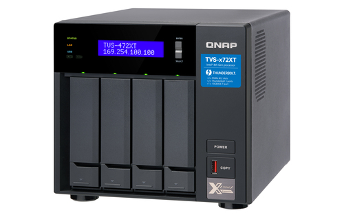 QNAP TVS-472XT-i3-4G 4 x Total Bays SAN/NAS/DAS Storage System - 5 GB Flash Memory Capacity Core i3 - 4 GB RAM - DDR4 SDRA