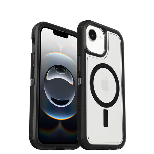 OtterBox Defender Series XT Case for Apple iPhone 15, iPhone 14, iPhone 13 Smartphone - Dark Side (Clear/Black)