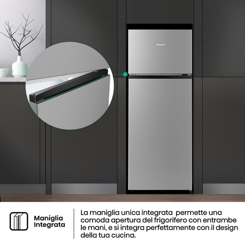 Hisense frigorifero/congelatore RT267D4ADE libera installazione 206L Classe E Profondità ridotta Porta Reversibile. Capaci