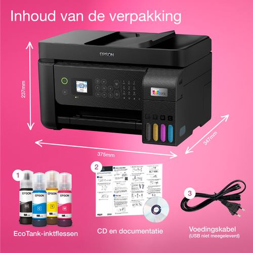 Epson ET-4800 Wireless EcoTank Inkjet Multifunction Printer - Colour - Copier/Fax/Printer/Scanner - 5760 x 1440 dpi Print 