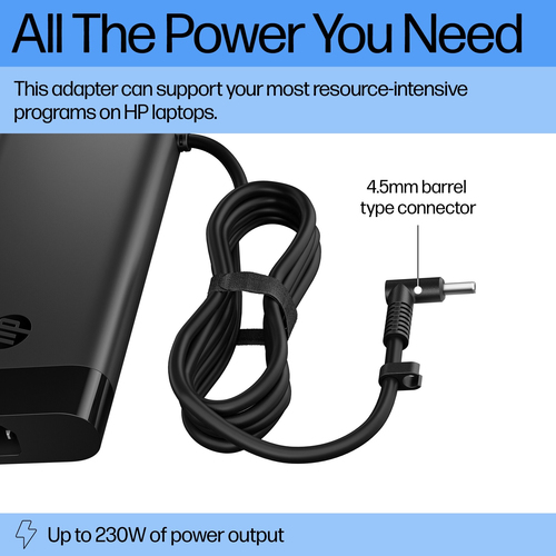 HP Smart 230 W AC Adapter - Universal Adapter - For Notebook, Mobile Workstation - 1 m Cable - 19.5 V DC Output