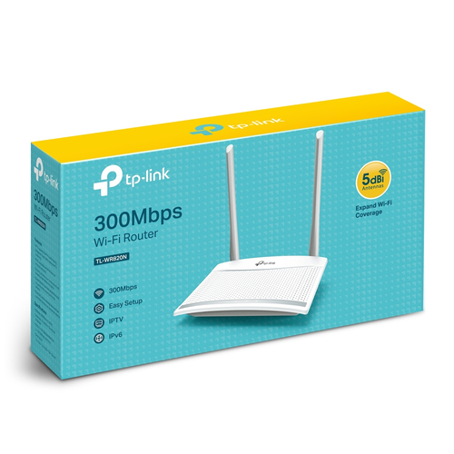 TP-Link TL-WR820N Wi-Fi 4 IEEE 802.11n Ethernet Wireless Router - 2.40 GHz ISM Band(2 x External) - 37.50 MB/s Wireless Sp