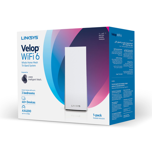 Linksys Velop MX4200 Wi-Fi 6 IEEE 802.11ax Ethernet Wireless Router - 2.40 GHz ISM Band - 5 GHz UNII Band - 525 MB/s Wirel