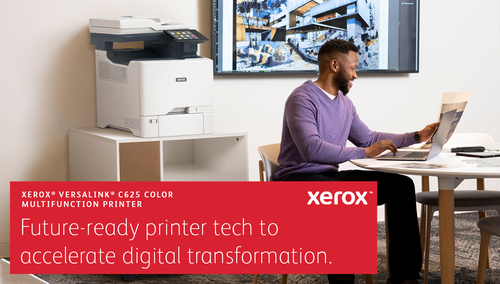 Xerox VersaLink C625 A4 50ppm Duplex Copy/Print/Scan/Fax PS3 PCL5e/6 2 Trays 650 Sheets. Print technology: Laser, Printing