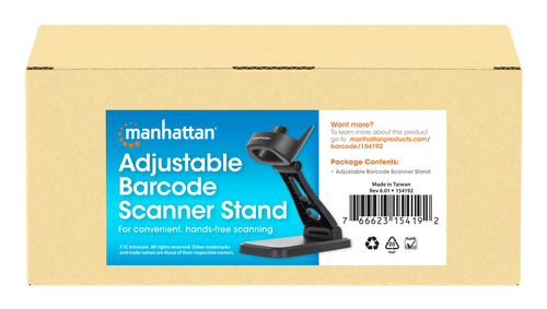 Manhattan Adjustable Barcode Scanner Stand, Height and Angle Adjustable, suitable for barcode scanner products 153997, 154