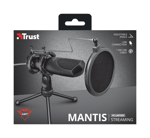 MikrofonTrust Mantis GXT 232 - Kabelgebunden - Kondensator - Omnidirektional - 1,50 m - USB - Desktop - 50 Hz bis 16 kHz