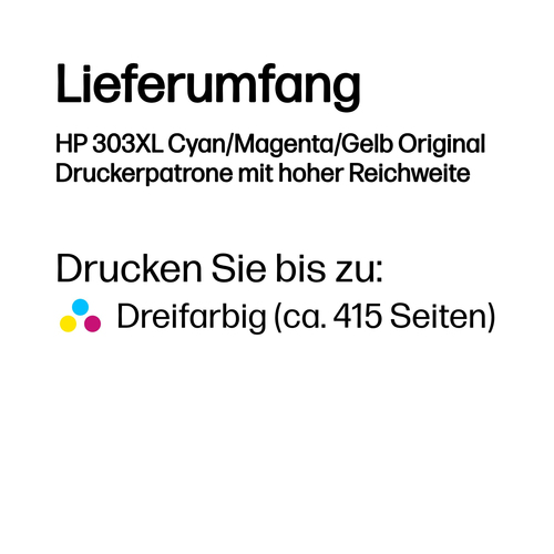 HP 303XL Hoch Kapazität Tintenstrahl Tintenpatrone - Dreifarbig - Original - 1er Pack