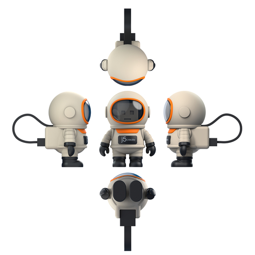 j5create JUAW22. Hostschnittstelle: USB Typ-C. Datenübertragungsrate: 480 Mbit/s, Produktfarbe: Schwarz, Grau, Orange, Geh