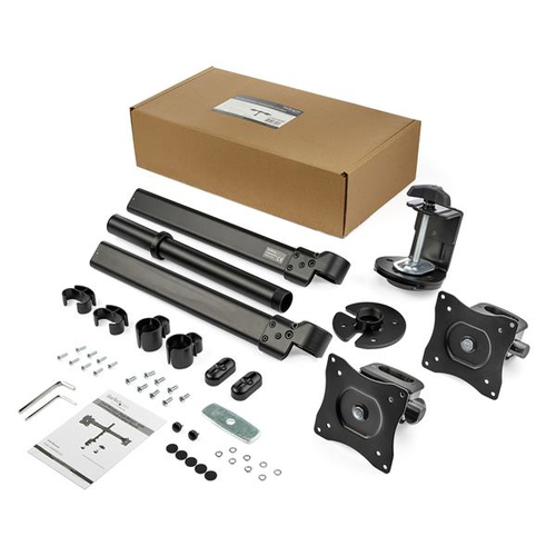 StarTech.com Desk-Mount Dual-Monitor Arm, For up to 27"(17.6lb/8kg) Monitors, Low Profile Design, Clamp/Grommet Mount, Dua