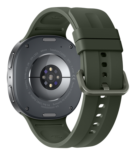 Samsung Galaxy Watch9 SM-L350 Smartwatch - 46 mm Case Height - 43,70 mm Case Width - Silber Body Color - Oliv Band Color -
