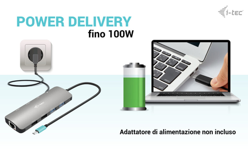 Docking station i-tec USB Type-C per Computer portatile, Tablet, Monitor - Grigio - 2 Display supportati - 4K, Full HD, QH