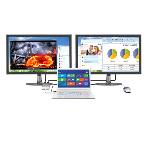 j5create JUA365 USB™ 3.0 to Dual HDMI Multi-Monitor Adapter, Silver. USB version: 3.2 Gen 1 (3.1 Gen 1), USB connector typ