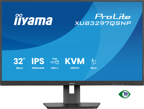 iiyama ProLite XUB3297QSNP-B1 32 Zoll Klasse WQHD LED-Monitor - 16:9 Format - Mattschwarz - 80 cm (31,5 Zoll) Viewable - I