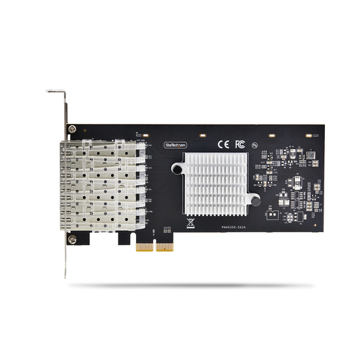 StarTech.com 4-Port GbE SFP Network Card, PCIe 2.0 x2 (x4, x8, x16 Compatible), Intel I350-AM4, Copper/Fiber Optic, Gigabi