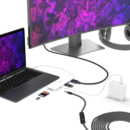 j5create JCD373-N 7 Port(s) USB 3.1 Type C Docking Station for Computer, Keyboard, Mouse, Flash Drive, Projector - Chargin