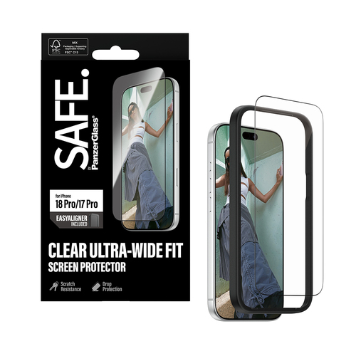 Safe Glas Displayschutz für Apple iPhone 17 Pro - für Widescreen OLED iPhone 17 Pro - Sturzsicher, Kratzfest, Stoßfest, Re
