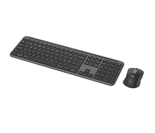 Logitech Signature Slim MK950 Keyboard & Mouse - QWERTY - Danish, Norwegian, Swedish, Finnish - USB Type A Wireless Blueto