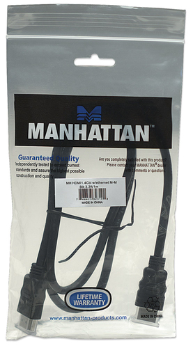 Manhattan HDMI 4K@30Hz Cable with Ethernet, 1m, Suitable for ALL 1080p/HD and majority of 4K uses (check your system 4K sp