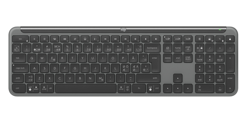 Logitech Signature Slim MK950 Keyboard & Mouse - Danish, Norwegian, Swedish, Finnish - USB Type A Scissors Wireless Blueto