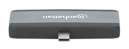 Manhattan USB-C Travel Dock/Hub, Ports (x4): HDMI, USB-A, USB-C and 3.5mm audio, With Power Delivery (100W) to USB-C Port,