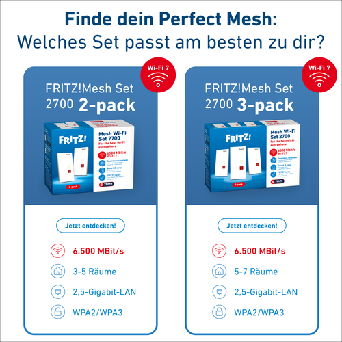 Mesh Set Mesh Wi-Fi Set 2700 2-pack Edition International. Maximum data transfer rate: 6448 Mbit/s. Antenna design: Intern