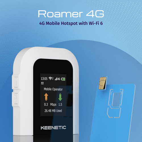 Keenetic Roamer 4G (KN-5110). Device type: Cellular network modem, Product colour: Black, Grey. Wi-Fi standards: 802.11b, 