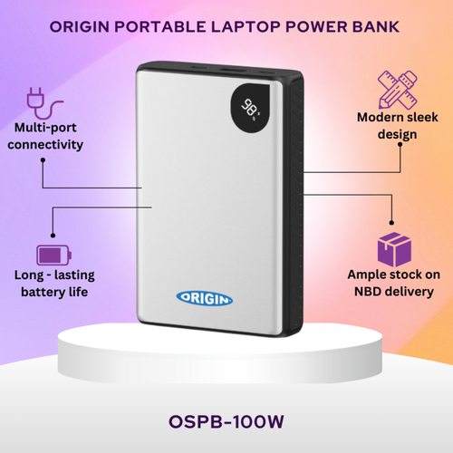 Origin Stromspeicher - Silber - für Notebook, Netbook - Lithium-Ionen (Li-Ionen) - 20000 mAh - USB Typ-C Anschluss - 2 x U