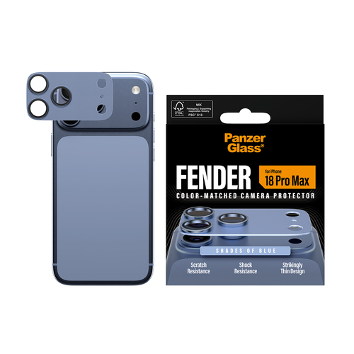 PanzerGlass Fender Camera Lens Protector - Shades of Blue - Glass, Aluminium